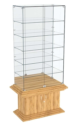 Витрина широкая с зеркалом и 5-ю полкамиКОЛОСС №507, Дуб Золотистый