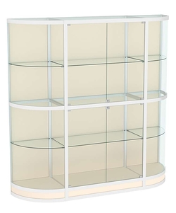 Витрина из профиля с секторами №8 (2-ух метровая), Крем Вайс