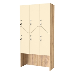Шкаф для раздевалок СТАНДАРТ-Элегия №3-3А, Дуб Золотистый и Крем Вайс