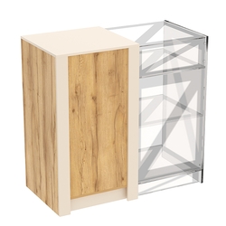 Прилавок из ДСП Модерн №1-КР-600 концевой, Дуб Золотистый и Крем Вайс