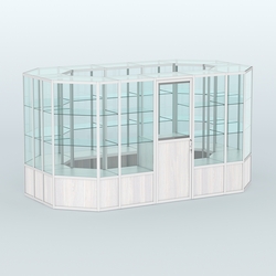 Павильон из профиля островной №5б, Ясень Анкор светлый