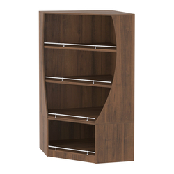 Стеллаж Гарант угловой низкий №2-О с ограничителями, Орех