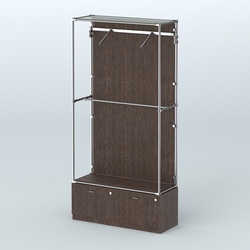 Торговая система ХРОМ (задняя стенка - ДСП) 1200 мм №4-3 с тумбой Т-15 и поручнями, Дуб Венге