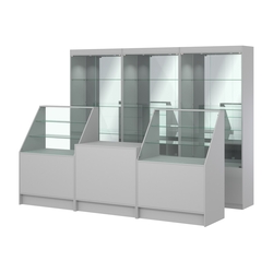 Комплект витрин ЭК-03 и прилавков ЭК-7, Серый