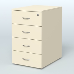 Тумба приставная для компактных столов 4 ящика с замком Тарли, Крем Вайс