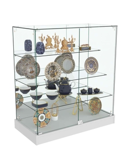 Торговый пристенный прилавок Зеркало на подставке №103 (закрытый), Серый