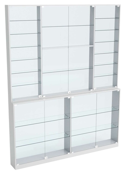 Витрина из ДСП Эконом №9-2 (задняя стенка Стекло), Серый