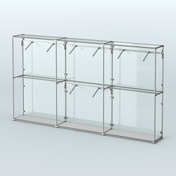 Торговая система ХРОМ (задняя стенка - стекло) 3600 мм с поручнями №6, Серый