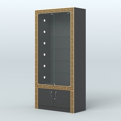 Витрина отдельно-стоящая с декором №ВБА-501С, Черный