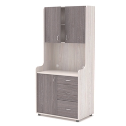 Офисная мини-кухня ЭЛЕГИЯ №3, Ясень Анкор светлый + Ясень Анкор темный