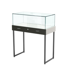 Прилавок ювелирный "Диаманд" №4-1000, ЛДСП белый + МДФ черный