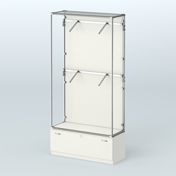 Торговая система ХРОМ (задняя стенка - ДСП) 1200 мм №3-1 с тумбой Т-11 и поручнями, Белый