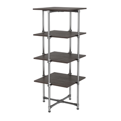 Хромированный стенд Прогресс №2-4 (с полками ДСП 16мм), Дуб Венге