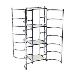 Хромированное вешало ДУГА №3-4 с зеркальными полками 4 мм, Белый