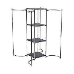 Хромированное вешало ВОЛНА №4-3 с полками ДСП 16мм, Черный