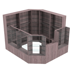 Торговый угловой островок ГРАЦИЯ №4 (открытый) (6.63 кв.м), Ясень Анкор темный