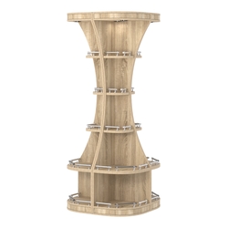 Островной высокий стеллаж ГАРАНТ №1-О с ограничителями, Дуб Сонома