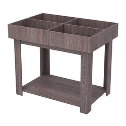 Корзина для распродаж из ДСП на 4 ячейки, Ясень Анкор темный