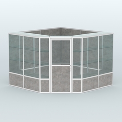 Павильон из профиля угловой №8б (9 кв.м), Бетон Чикаго светло-серый F186 ST9