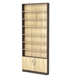 Стеллаж из ДСП с 6-ю полками 100x900 мм серии LEVEL-6 №8 (З/C - ДВП), Дуб Венге + Дуб Сонома