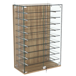 Витрина настенная НЕО №2-2 с девятью полками, Дуб канзас коричневый Н1113 ST10