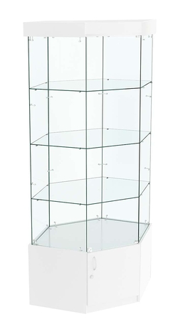 Витрина "Истра" угловая №17, шестигранная, (З.С-стекло), Белый