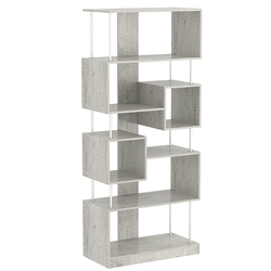 Стеллаж серии КУБ с комбинированными полками №8, Метрополитан Грей