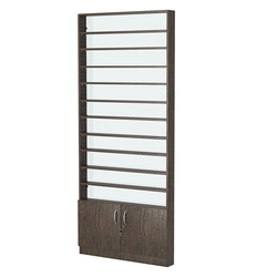 Стеллаж из ДСП с 10-ю полками 100x900 мм серии LEVEL-10 №8-1 (З/C - СТЕКЛО), Дуб Венге