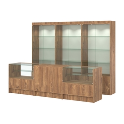 Комплект витрин ЭК-01 и прилавков ЭК-3, Дуб Канзас коричневый