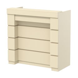 Торговый кассовый прилавок выкатной с утопленным фасадом №УФК-1-1, Крем Вайс