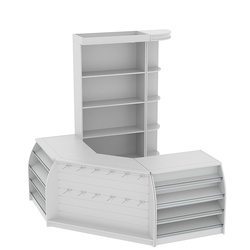 Комплект кассовой зоны с открытыми стеллажами малый №1, Серый