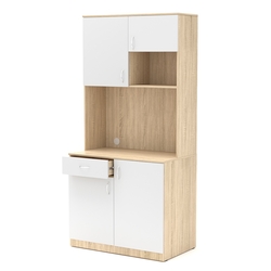 Офисная мини-кухня ПРАКТИК №4, Дуб Сонома + Белый