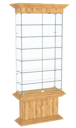 Стеклянная узкая витрина КОЛОСС №31, Дуб Золотистый