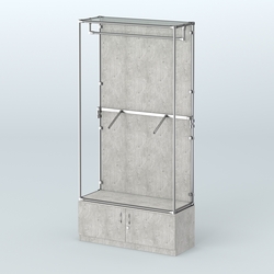 Торговая система ХРОМ (задняя стенка - ДСП) 1200 мм №2-4 с тумбой Т-21 и поручнями, Метрополитан Грей