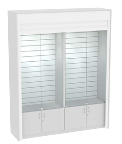 Торговая витрина двухсекционная с рольставнями ЭКДВ-3, Серый