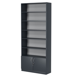 Стеллаж из ДСП с 5-ю полками 300x900 мм серии LEVEL-5 №12 (З/C - ДВП), Антрацит