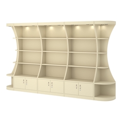 Пристенный высокий стеллаж ГАРАНТ №3, Крем Вайс