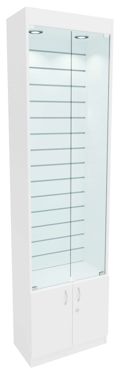 Стеклянная витрина серии Эконом № 300-4-600 (задняя стенка экономпанель), Белый