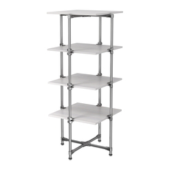 Хромированный стенд Прогресс №2-4 (с полками ДСП 16мм), Ясень Анкор светлый