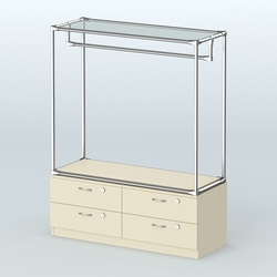 Островная торговая система ХРОМ 1200 мм с тумбами №1, Крем Вайс