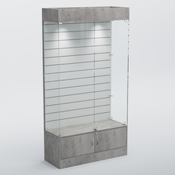 Витрина СЕТЬ №1 с экономпанелью, Бетон Чикаго светло-серый F186 ST9