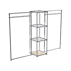 Хромированное вешало ЛУЧ №2-4 с зеркальными полками 4мм, Крем Вайс