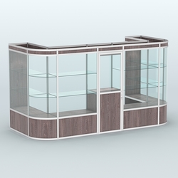 Павильон из профиля пристенный №11а (5,50 кв. м), Ясень Анкор темный