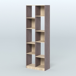 Стеллаж из ДСП серии ЛОФТ №8-1 (зеркальное отражение - Z) , Ясень Анкор темный и Дуб Сонома