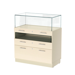 Прилавок ювелирный "Диаманд" №2-1000, ЛДСП крем вайс + МДФ ваниль