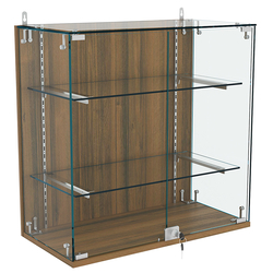 Витрина настенная НЕО №1-1 с двумя полками, Орех