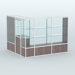 Павильон из профиля угловой №1б (5,5 кв.м), Ясень Анкор темный