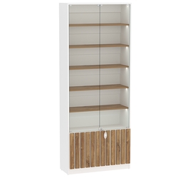 Витрина серии "Смок" №1-800, Белый + Дуб Канзас коричневый