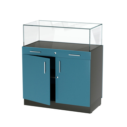 Прилавок ювелирный "Диаманд" №1-1000, ЛДСП черный + МДФ бриз