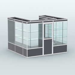 Павильон из профиля пристенный №5б (6,75 кв. м), Антрацит